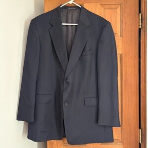 Daniel Cremieux Size 44R Pure New Wool Mens Loro Piana Navy Blue Suit Jacket